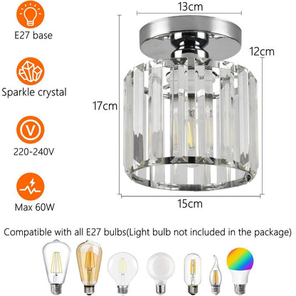 Szklana wpuszczana lampa sufitowa do przedpokoju