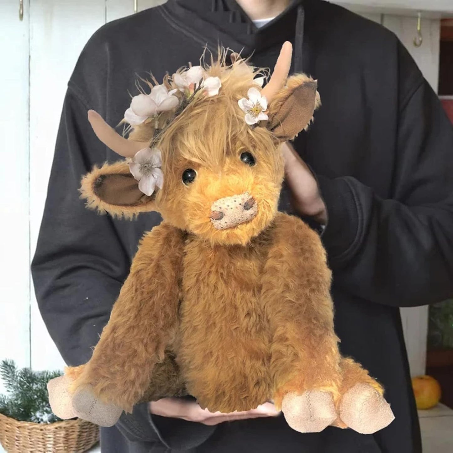 Coussin en peluche câlin Jouet vache des Highlands