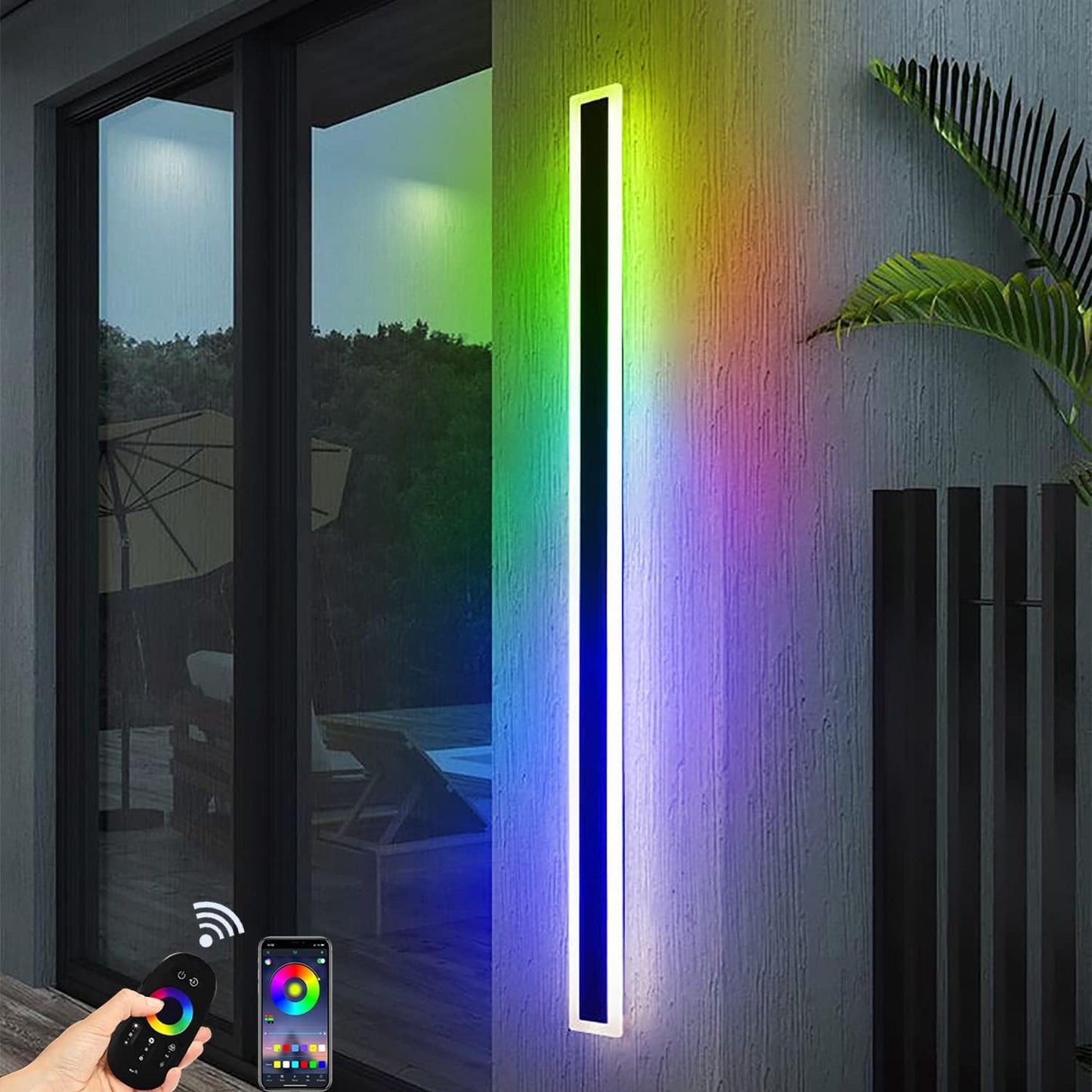 Outdoor LED Wall Light Modern Dimmable Strip
