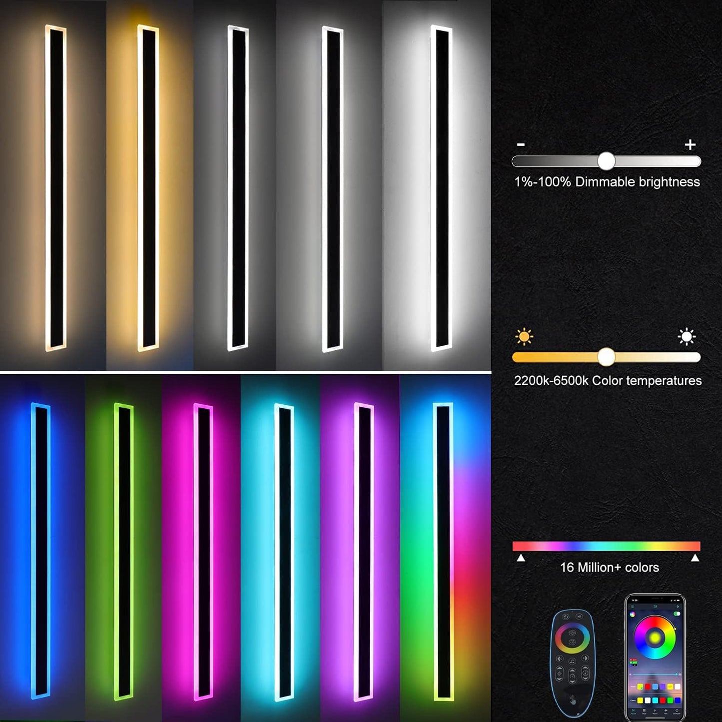 Outdoor LED Wall Light Modern Dimmable Strip