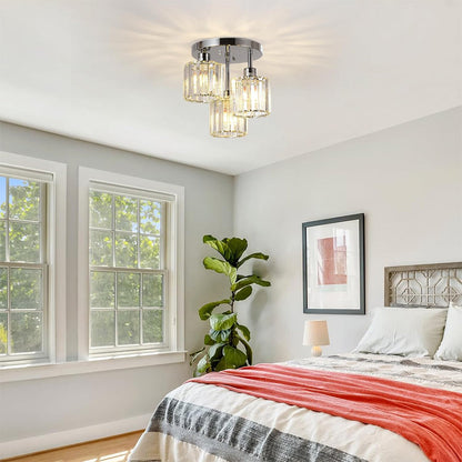 Elegant Modern Crystal Semi-Flush Ceiling Lights