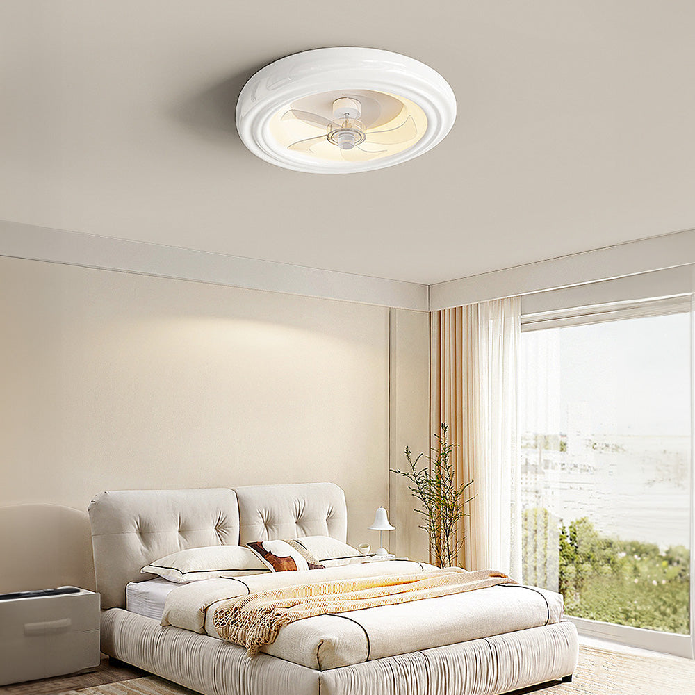 Elegant Macaron Style Bedroom Ceiling Fan with Integrated Light – Modern Design for Comfortable Living Spaces