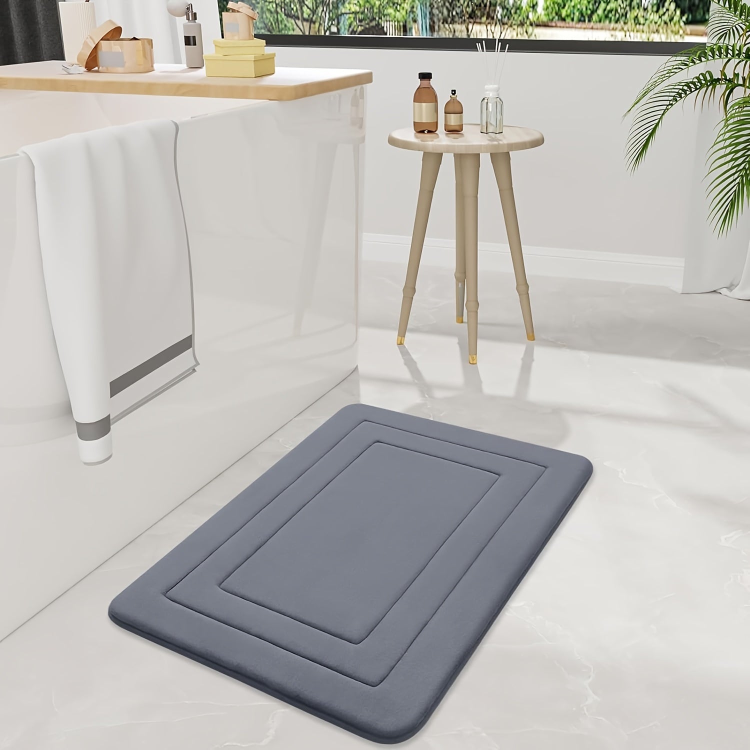 Alfombrilla de baño con acolchado de espuma viscoelástica para mayor comodidad