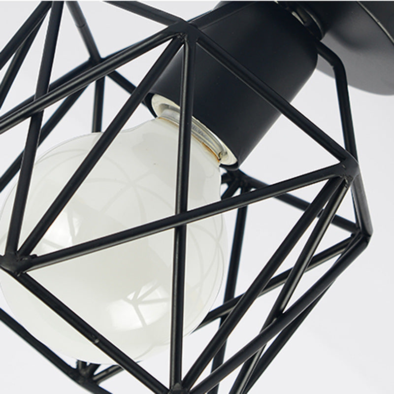 Industrial Iron Art Black Ceiling Light for Hallways - Stylish and Durable Lighting Solution for Modern Interiors