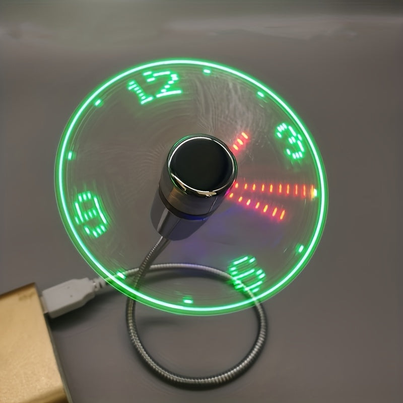 USB-Schreibtischventilator mit LED-Uhranzeige