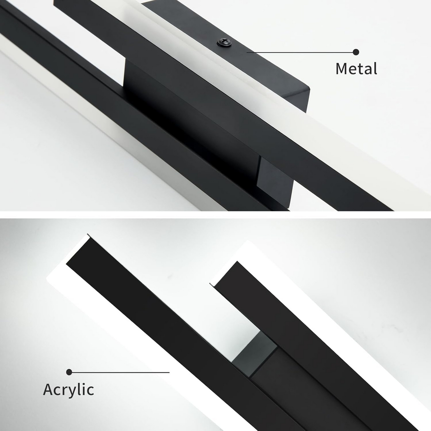 Aplique de pared LED de metal acrílico, accesorio de iluminación