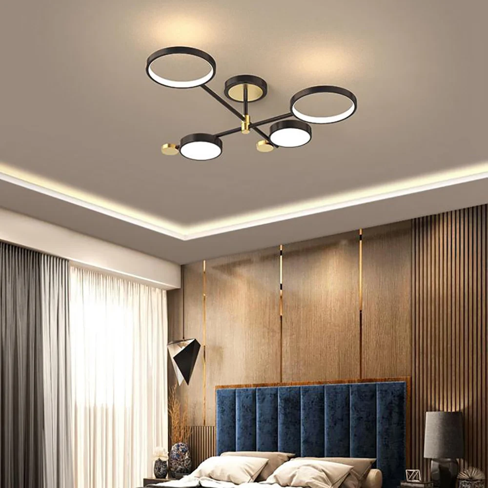 Contemporary LED Ceiling Light for Living Room - Modern Rings Design for Stylish Illumination and Ambience