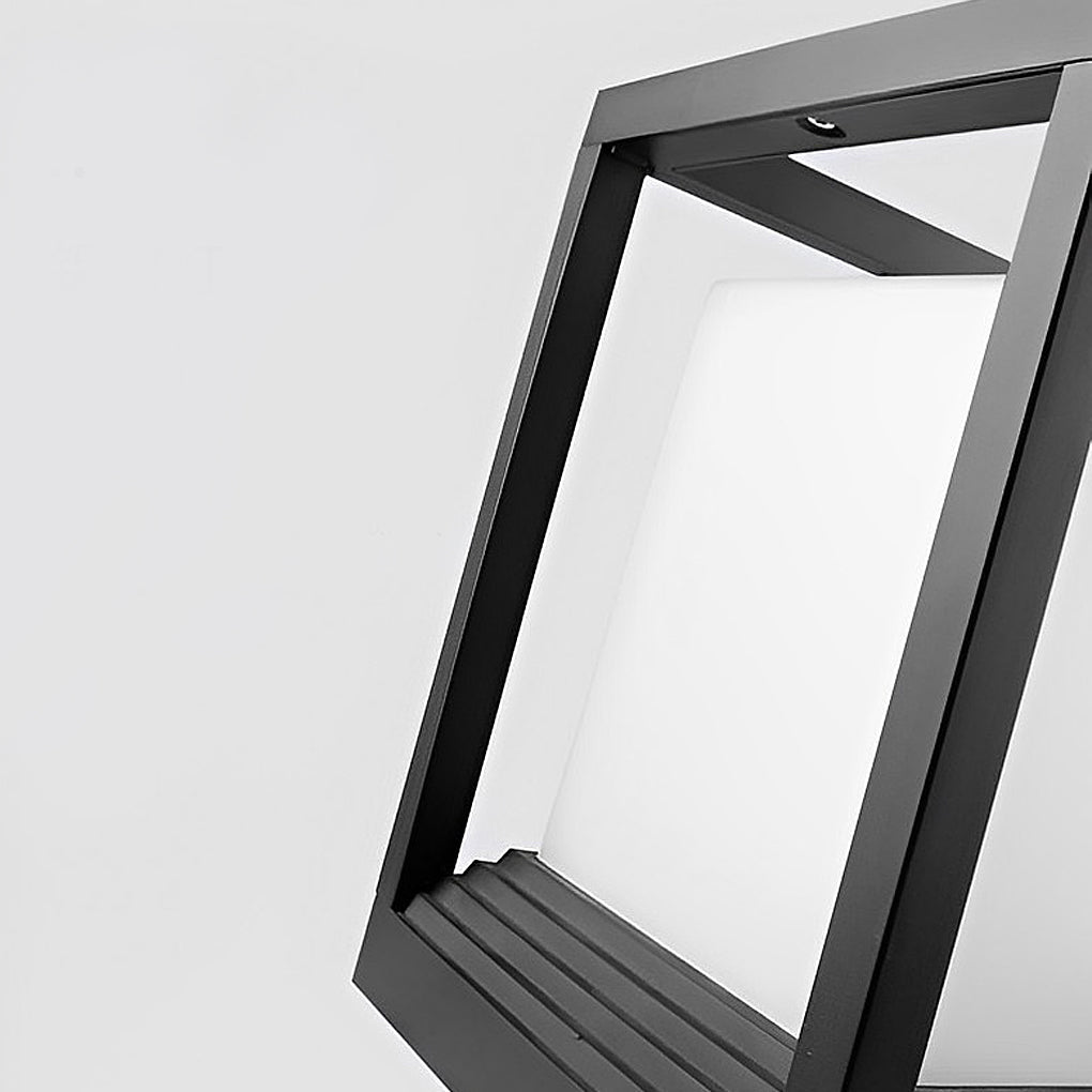 Farol solar LED para exterior de aluminio negro