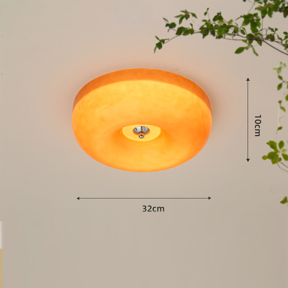 Elegant Cream Round Ceiling Lamp - Stylish Glass Ceiling Light for Modern Home Illumination and Ambient Lighting Solutions