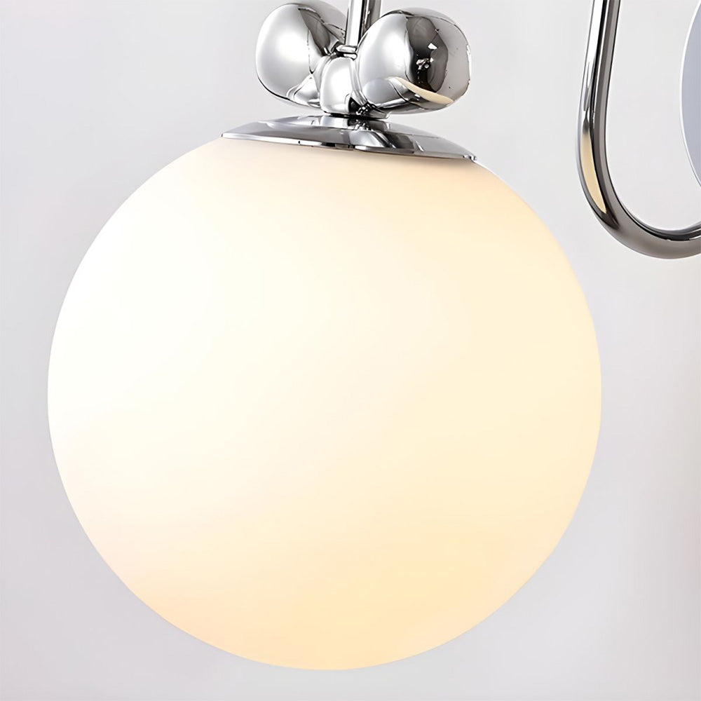 Sleek Chrome Globe Glass Indoor Wall Light Fixture for Elegant Home Illumination and Modern Decor