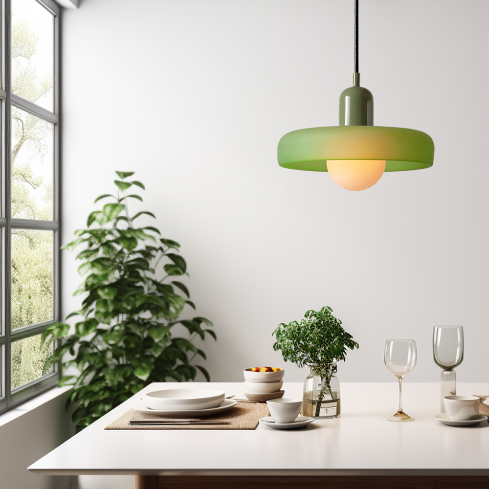 Vibrant Bauhaus Glass Pendant Light for Kitchen Island - Colourful Ceiling Fixture for Modern Home Décor