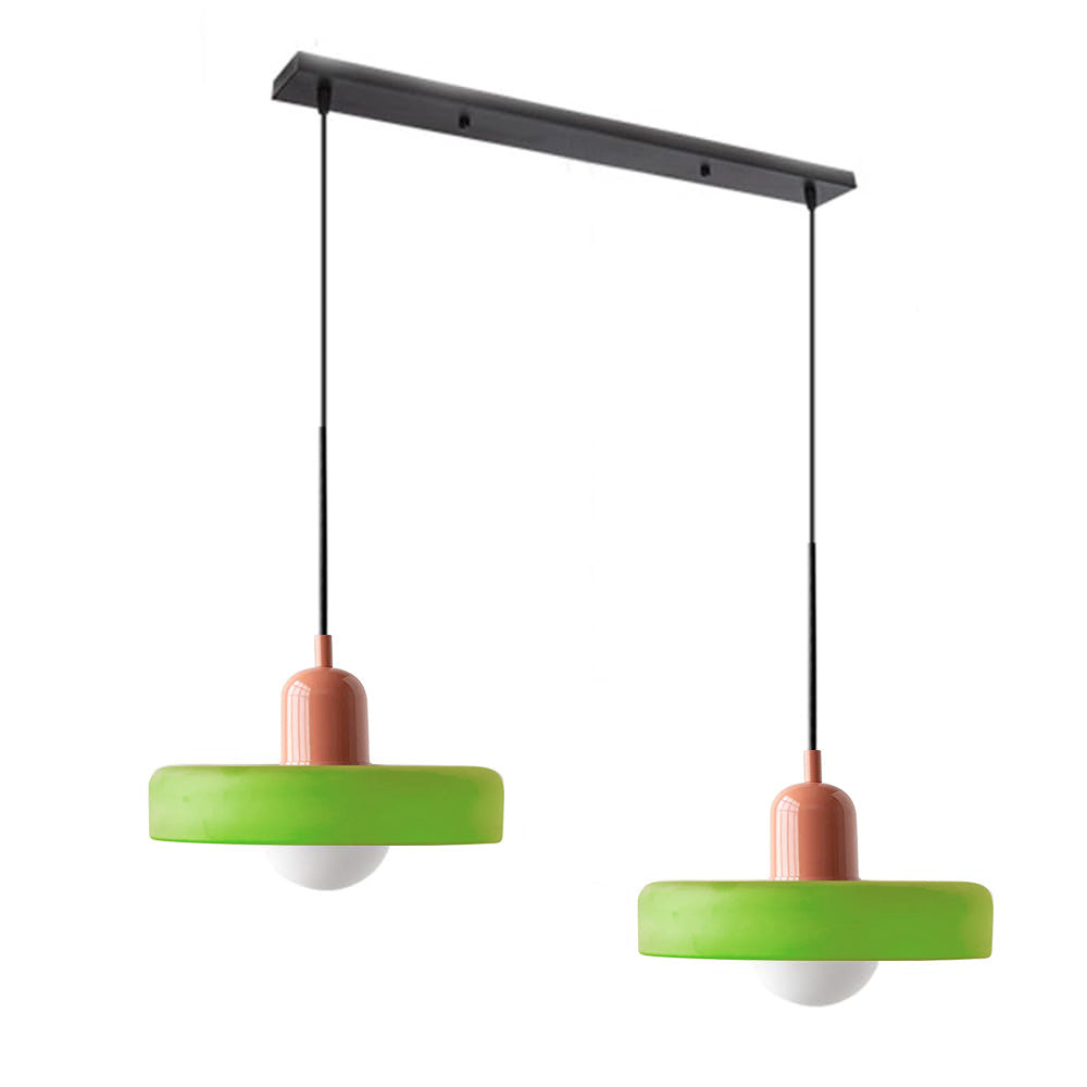 Contemporary Bauhaus Stained Glass Pendant Light with Dual Heads for Stylish Home Illumination