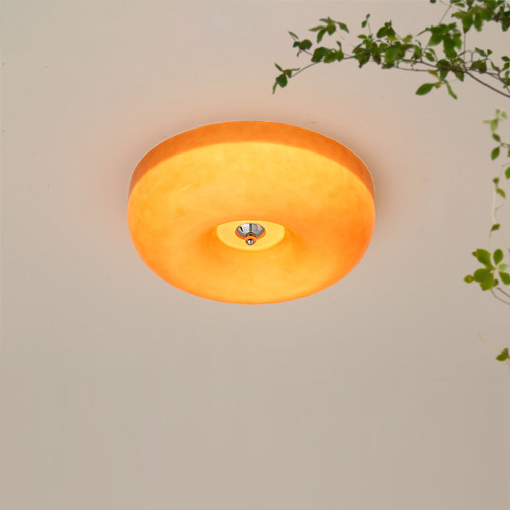 Elegant Cream Round Ceiling Lamp - Stylish Glass Ceiling Light for Modern Home Illumination and Ambient Lighting Solutions