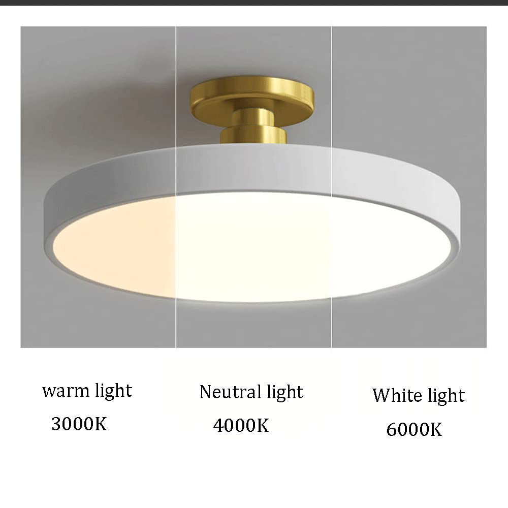 Modern Circular LED Semi Flush Mount Ceiling Light Fixture for Stylish Home Illumination and Energy Efficiency