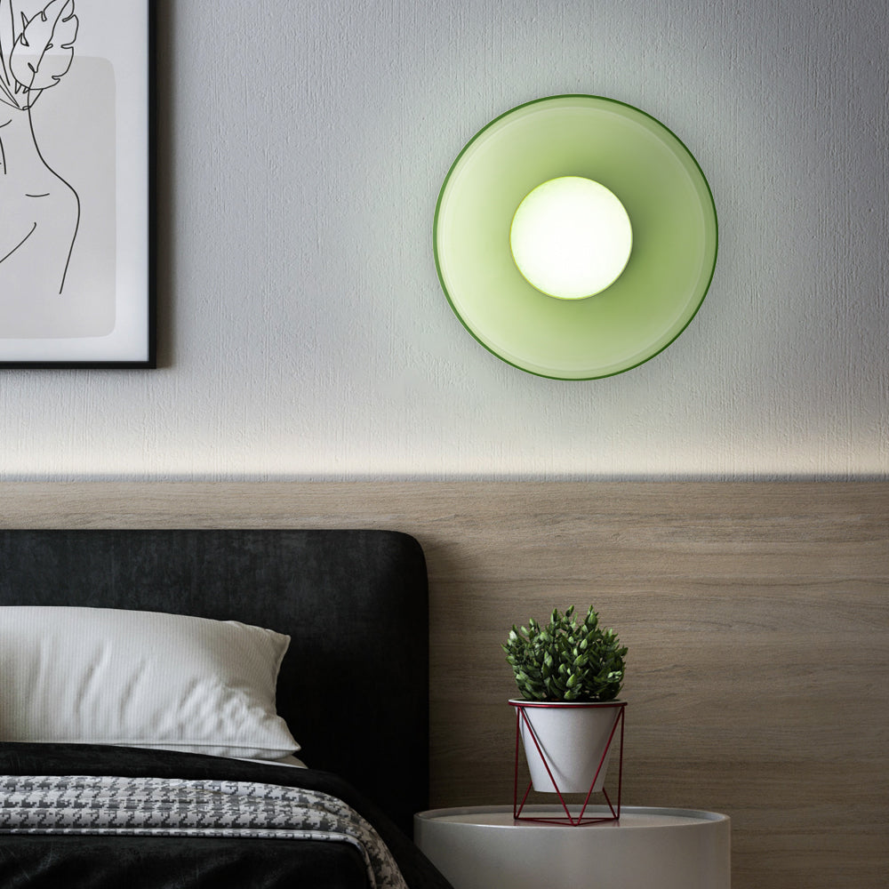 Lampada da soffitto moderna con struttura rotonda in vetro