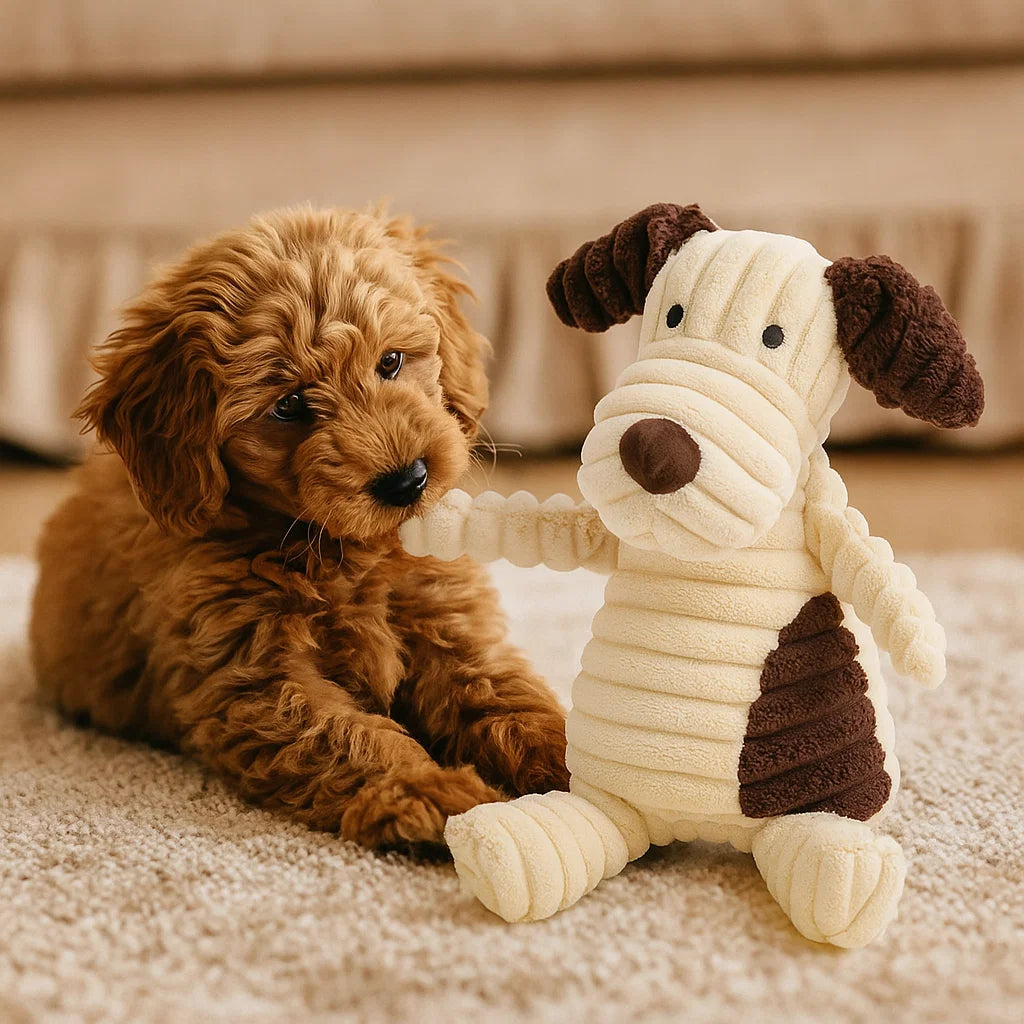 Giocattolo per cane in peluche con squeaky da masticare animale