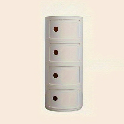 Table de chevet avec tiroirs de rangement ronds en plastique