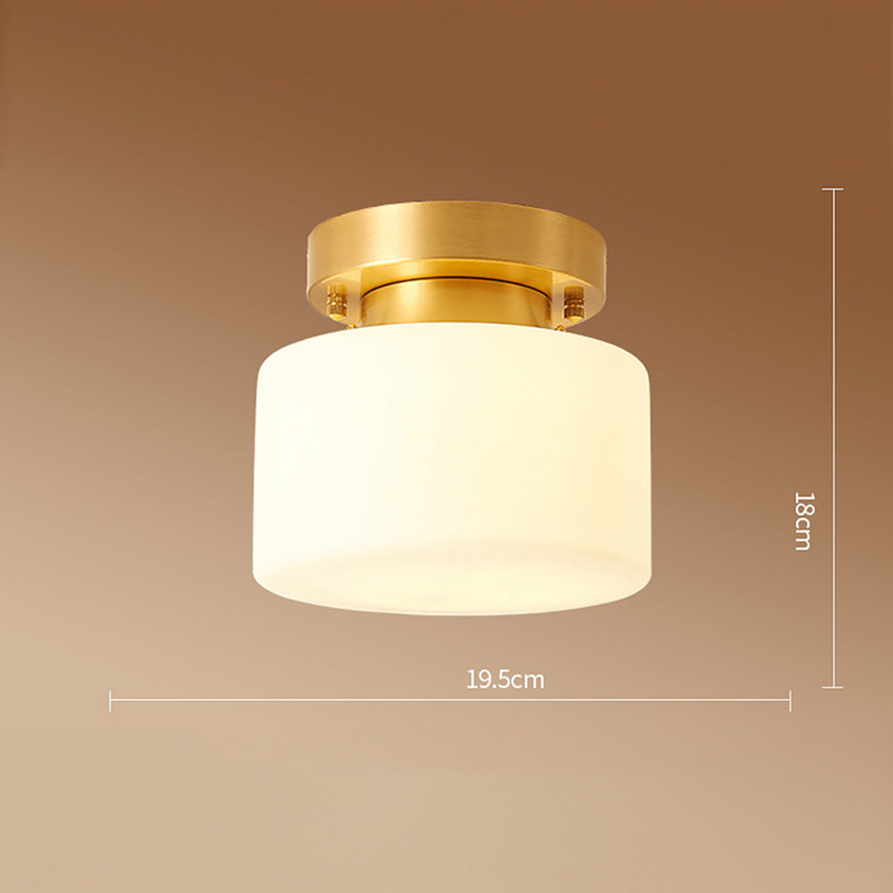 Elegant Minimalist Brass and White Semi-Flush Ceiling Light Fixture for Modern Home Interiors and Stylish Spaces