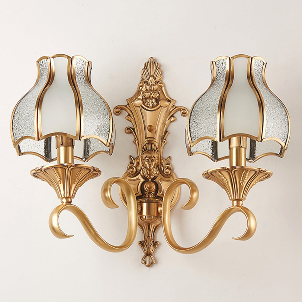 Elegant Vintage Gold Wall Sconce Light Fixture for Living Room Décor - Luxurious Illumination for Timeless Interiors