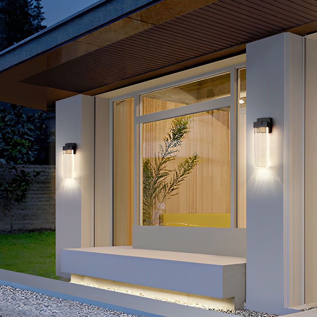 Aplique de pared para exterior moderno de cristal resistente al agua