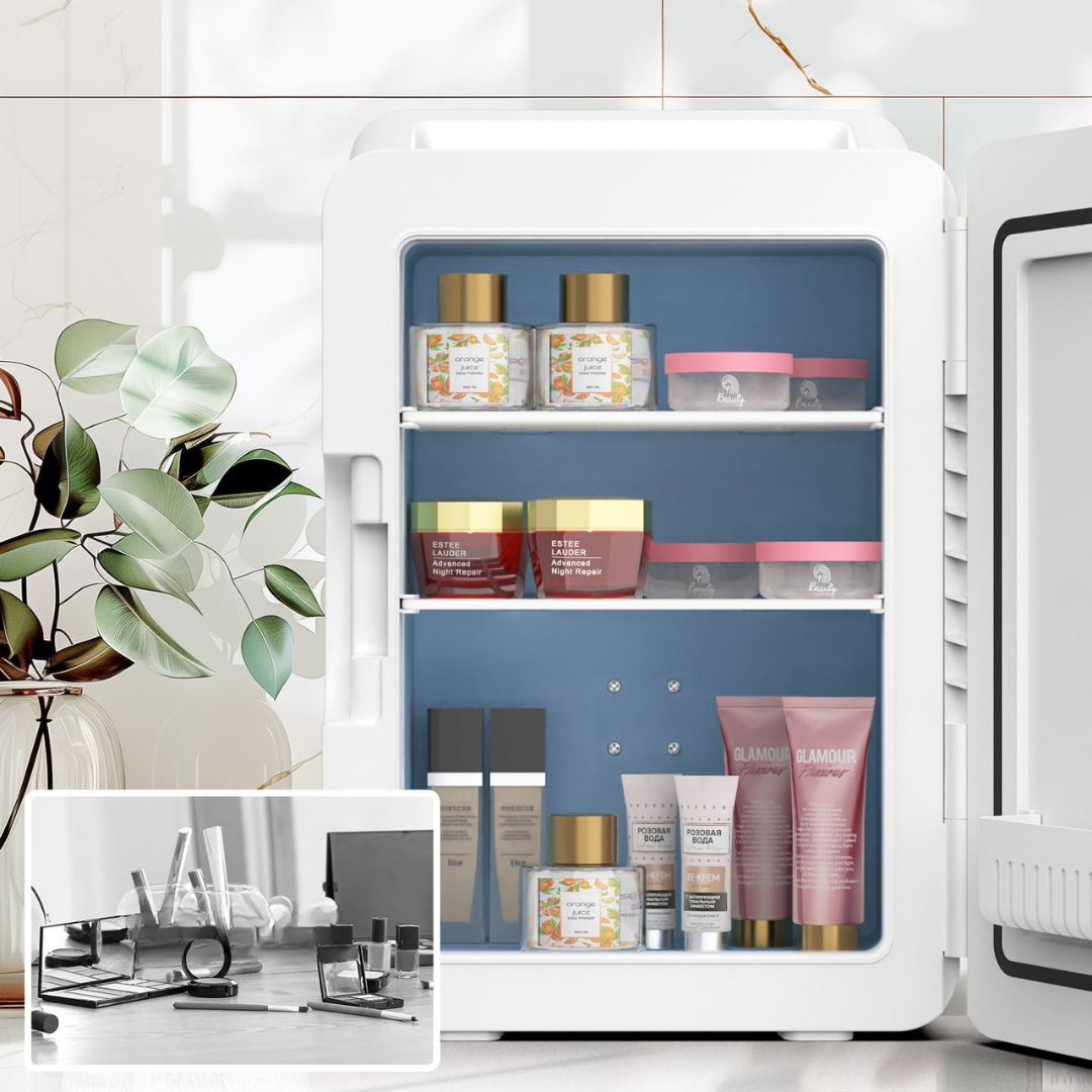 Mini-Kühlschrank mit Spiegeltür Tragbarer 12L Kühler