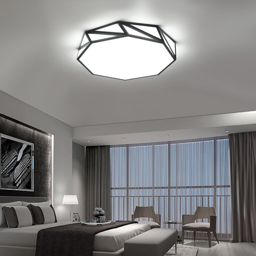 Contemporary Geometric LED Ceiling Light Fixture for Stylish Bedroom Illumination and Modern Home Décor