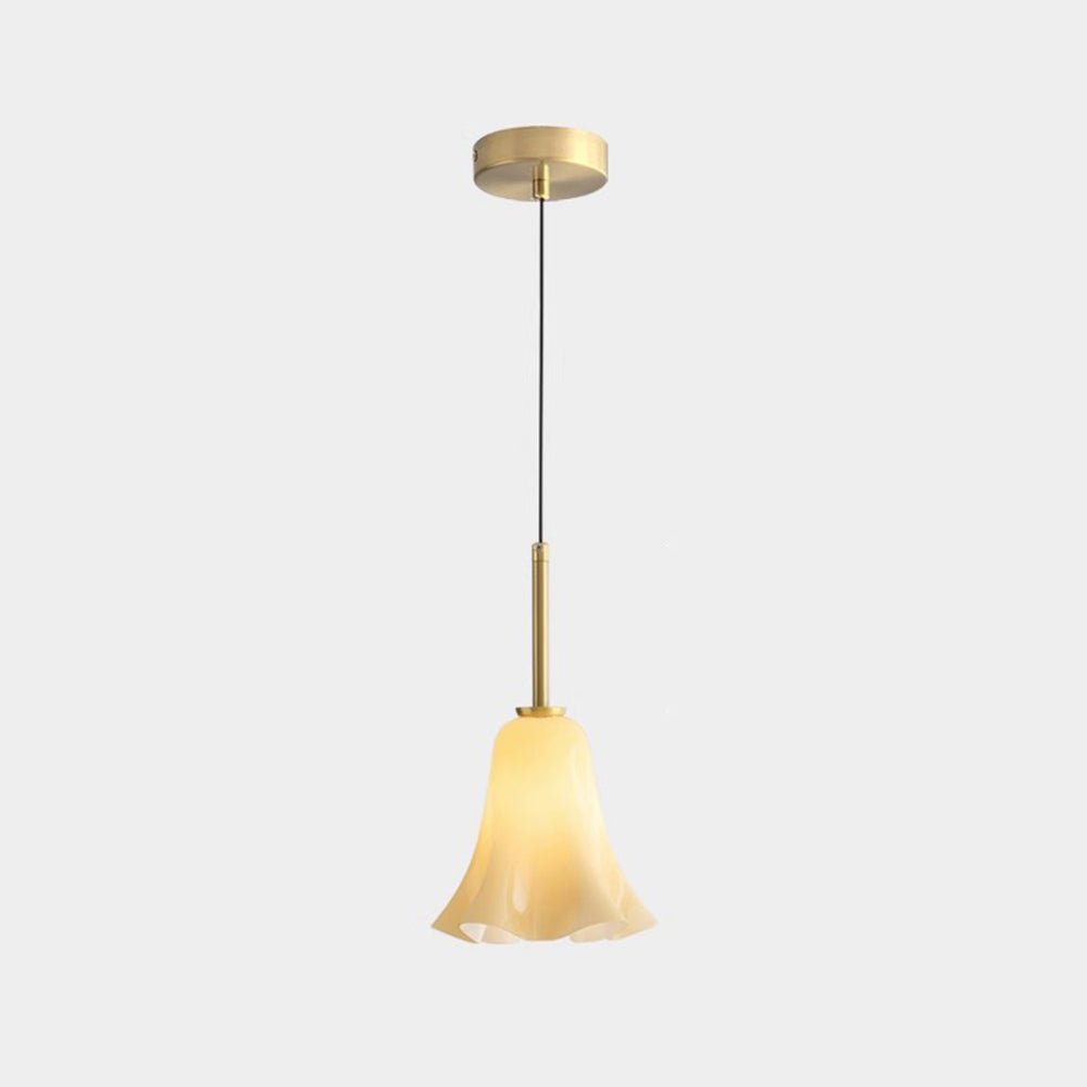 Bauhaus-Inspired Retro Glass Floral Pendant Light for Bedroom - Stylish Hanging Illumination Fixture