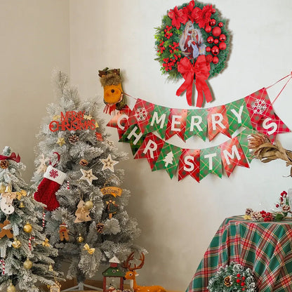 Couronne de Noël avec crèche et lumières LED