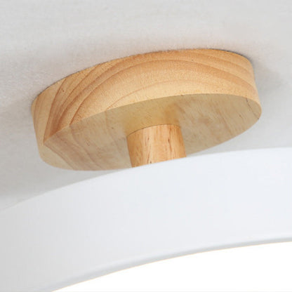 LED Ceiling Light Wooden Flush Mount Fixture