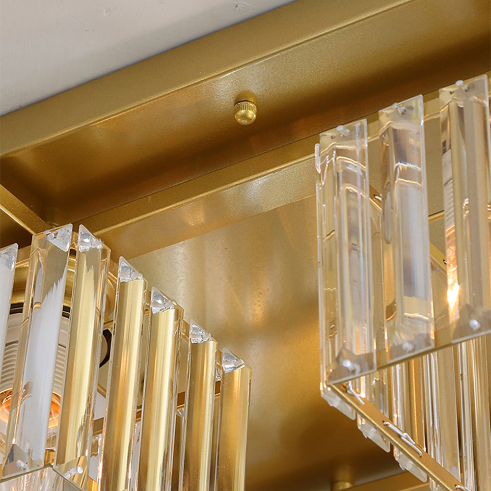 Elegant Gold Ceiling Light with Luxury Crystal Design for a Stunning Bedroom Ambiance