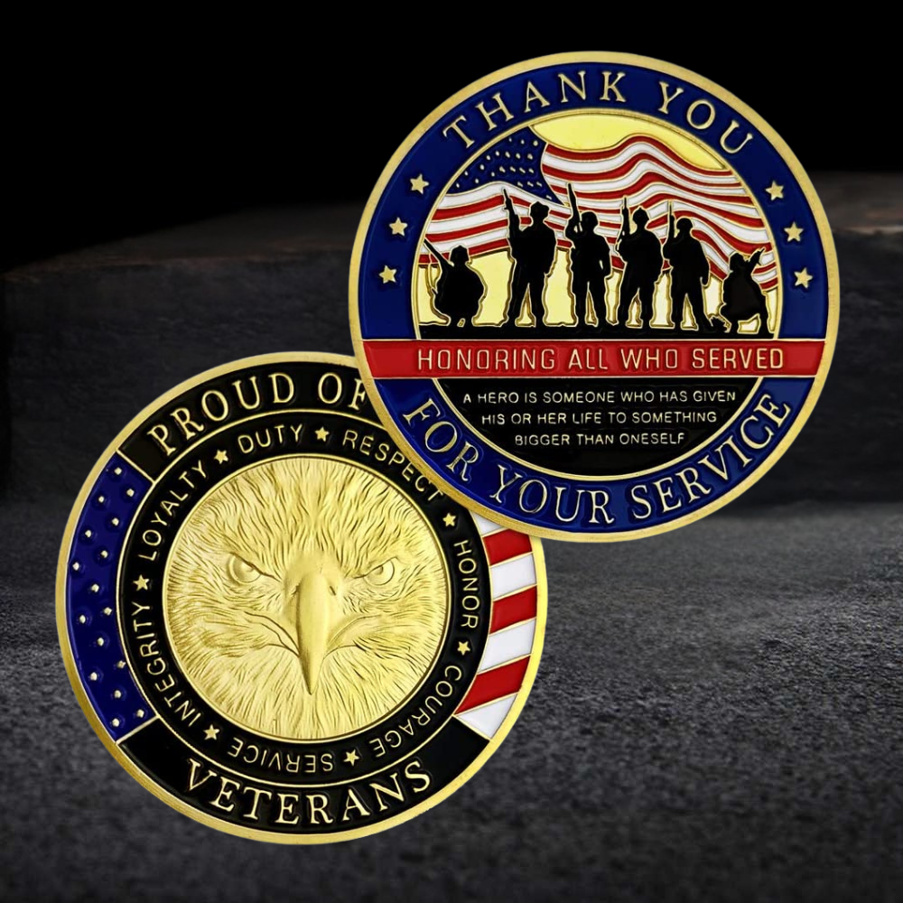 Veterans Day Coin Set Gold Silver Plated Military Challenge Coins Gift