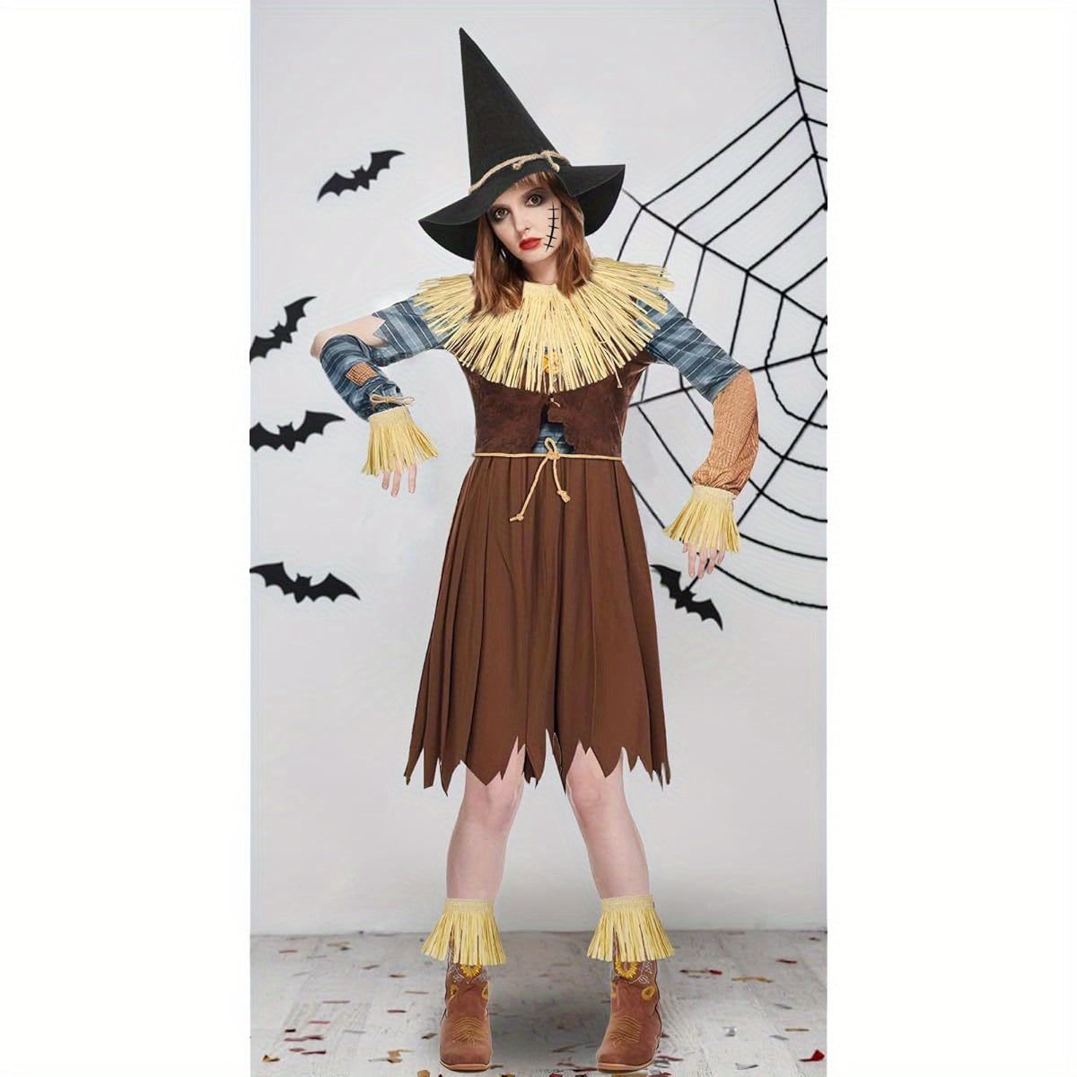Conjunto clásico de disfraces de Halloween a juego para la familia | Niña espantapájaros