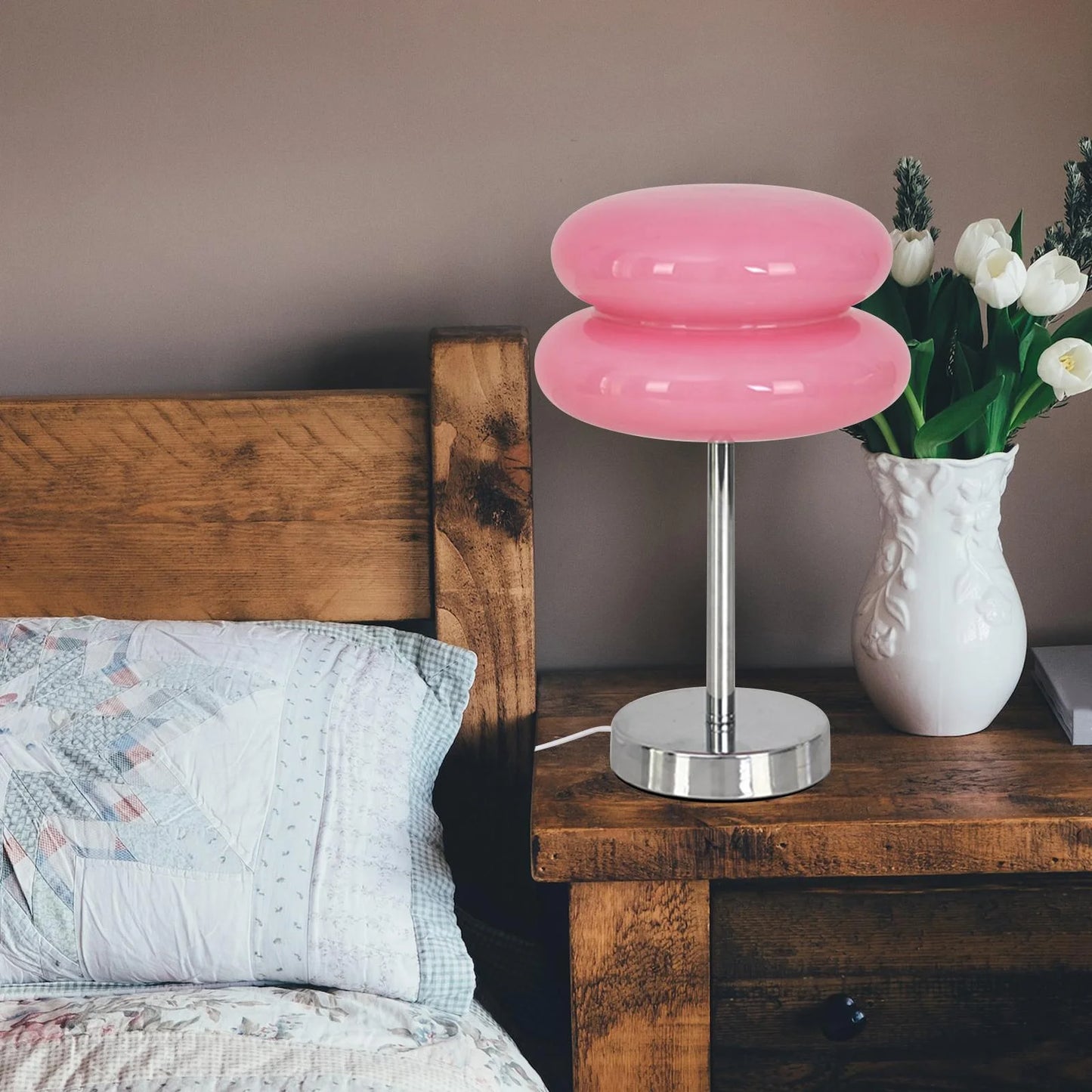 Table Lamp Retro Glass Shade
