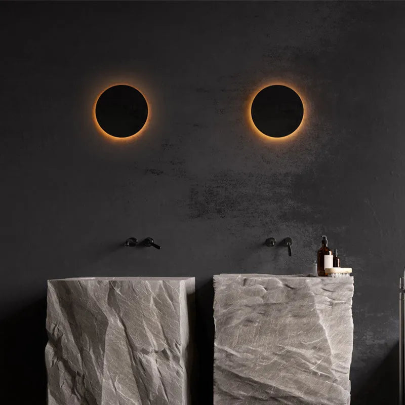 Lámpara de pared moderna LED negra para exterior