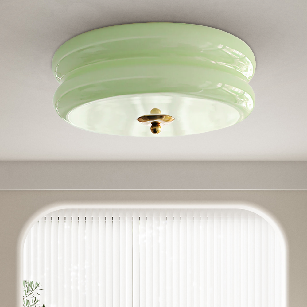 Art Deco Cream Cake Ceiling Light Fixture - Elegant Simple Design for Stylish Home Illumination and Vintage Charm