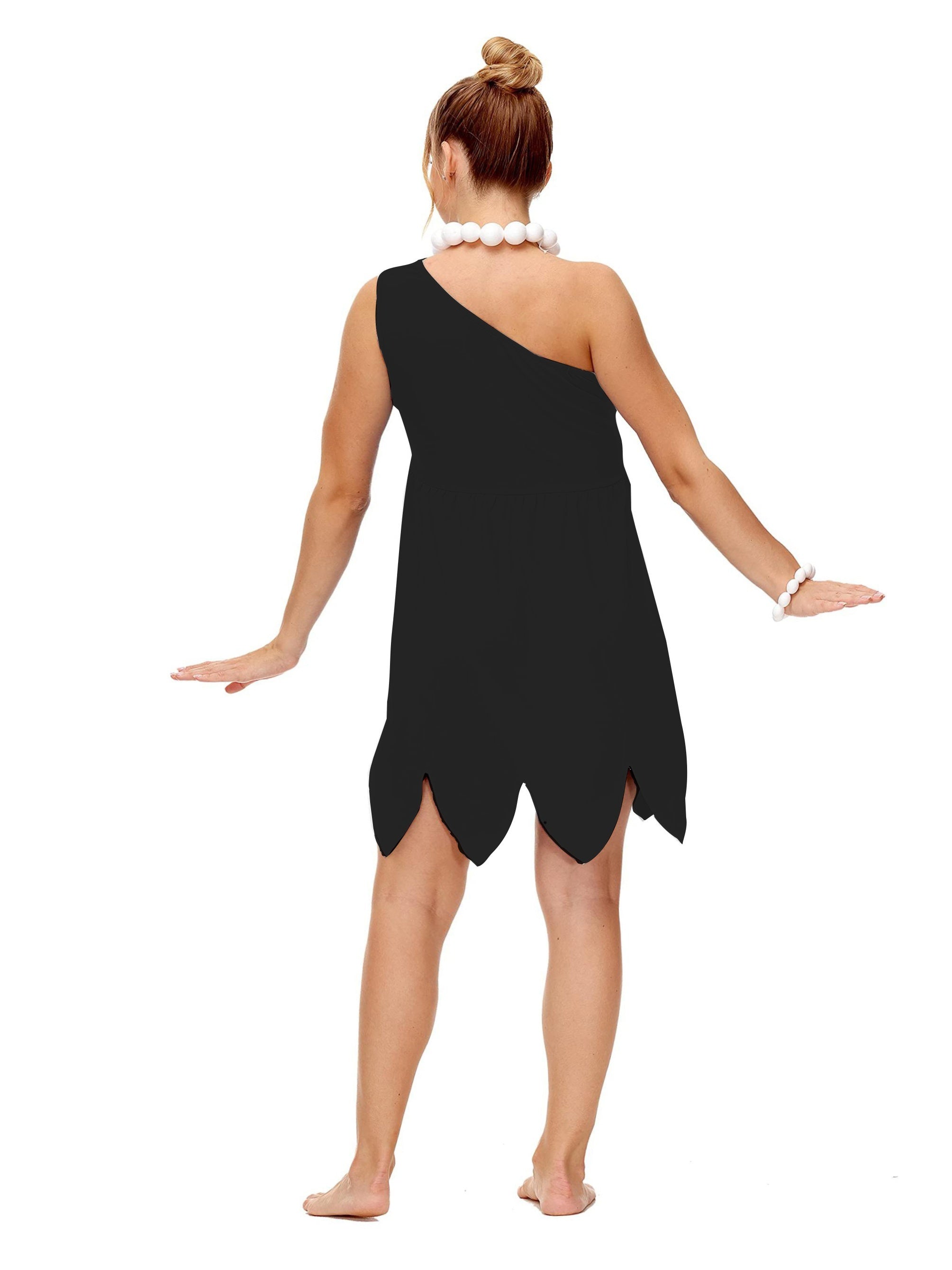 Vestito Costume di Halloween Monospalla Donna Taglia Plus | Mini Preistorico