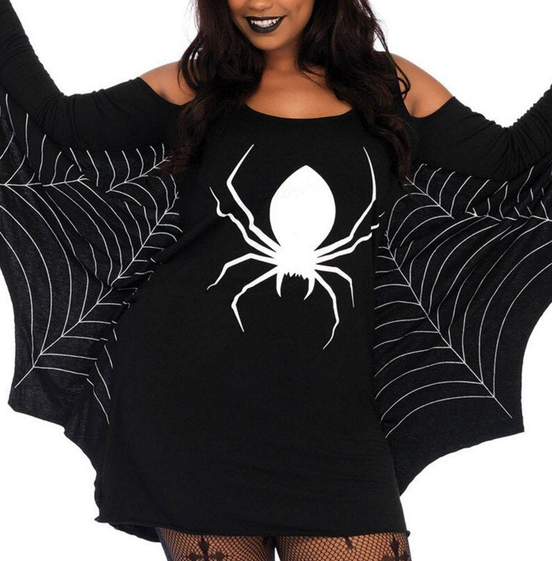 Disfraz de Halloween | Mini vestido con mangas de red