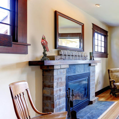 Stained Glass Bird Table Lamp Bronze Base