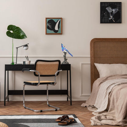 Stained Glass Bird Table Lamp Bronze Base