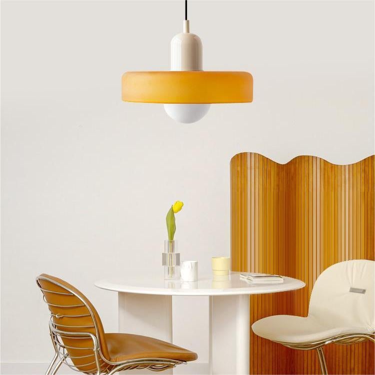 Vibrant Bauhaus Glass Pendant Light for Kitchen Island - Colourful Ceiling Fixture for Modern Home Décor