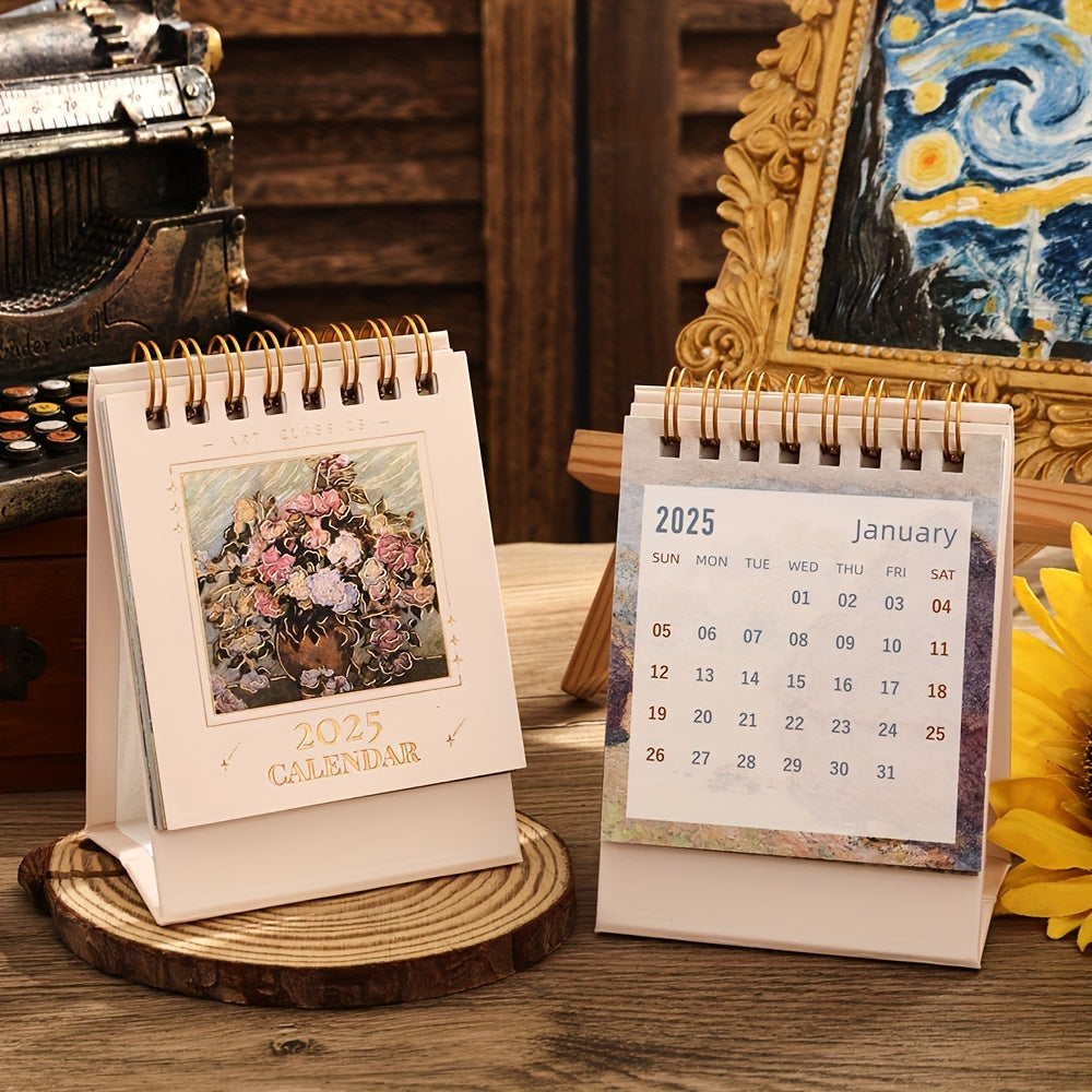 Desk Calendar with Classic Art Design