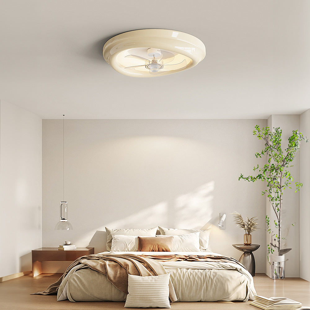 Elegant Macaron Style Bedroom Ceiling Fan with Integrated Light – Modern Design for Comfortable Living Spaces