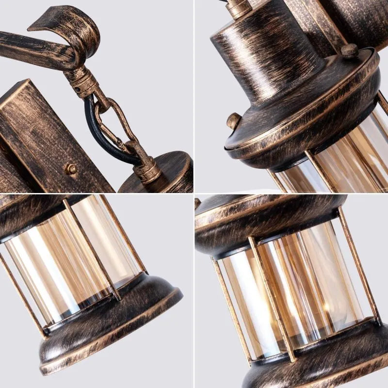 Wall Light with Vintage Glass Shade Design