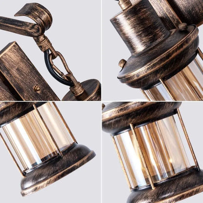 Wall Light with Vintage Glass Shade Design