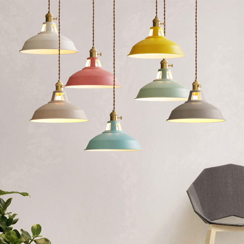 Pendant Light Industrial Metal Colourful Ceiling Lamp