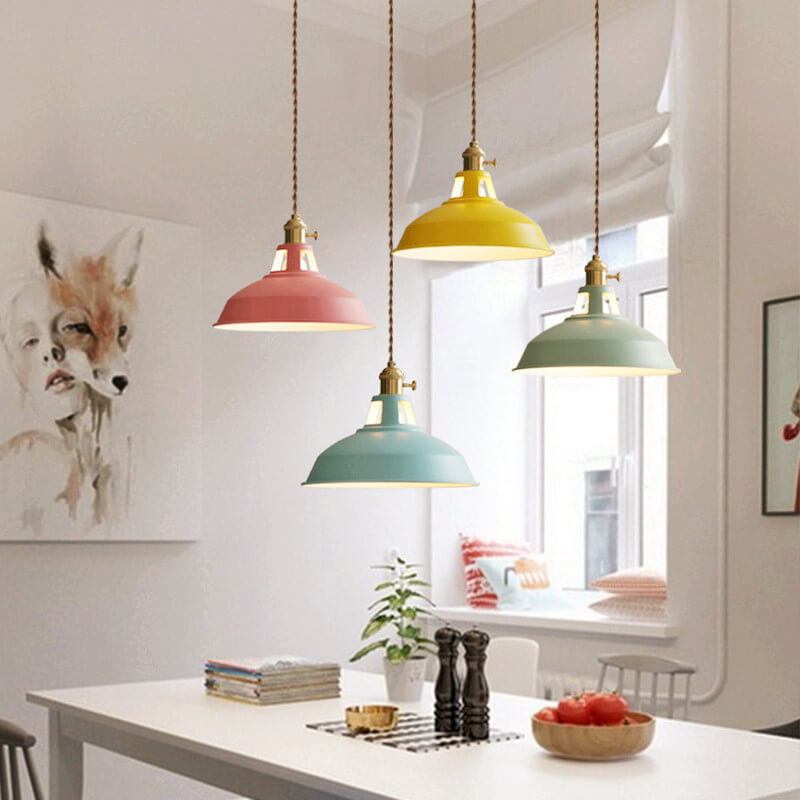 Pendant Light Industrial Metal Colourful Ceiling Lamp