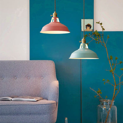 Suspension industrielle en métal lampe de plafond colorée