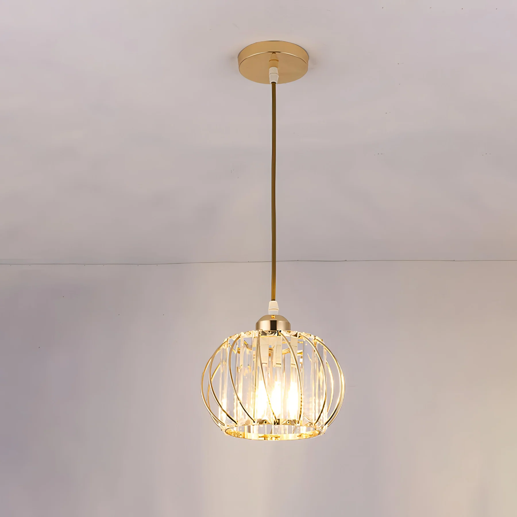 Nordic Style Simple Globular Glass Pendant Light for Hallway - Elegant Ceiling Fixture for Modern Home Décor