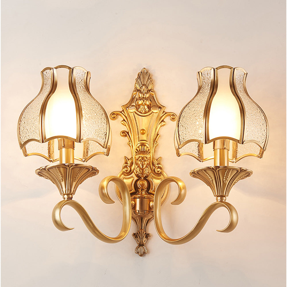 Elegant Vintage Gold Wall Sconce Light Fixture for Living Room Décor - Luxurious Illumination for Timeless Interiors