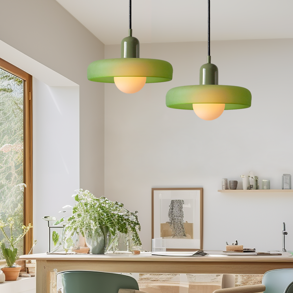 Vibrant Bauhaus Glass Pendant Light for Kitchen Island - Colourful Ceiling Fixture for Modern Home Décor